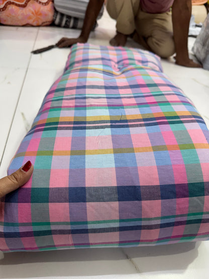 Buy Cotton Yarn Dyed Pink Mukti Checks Shirting Fabric
