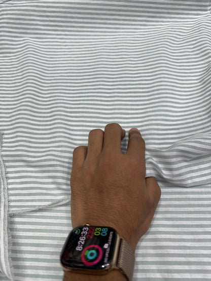 Buy Premium Cotton Stripe amazing Bluish Grey Stripe Fabric