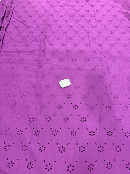 Buy Premium Cotton Cambric Schiffli Orchid Dot Fabric