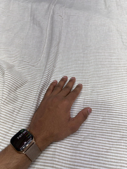 Buy Premium Pure Linen Beige Stripe Yarn Dyed Fabric