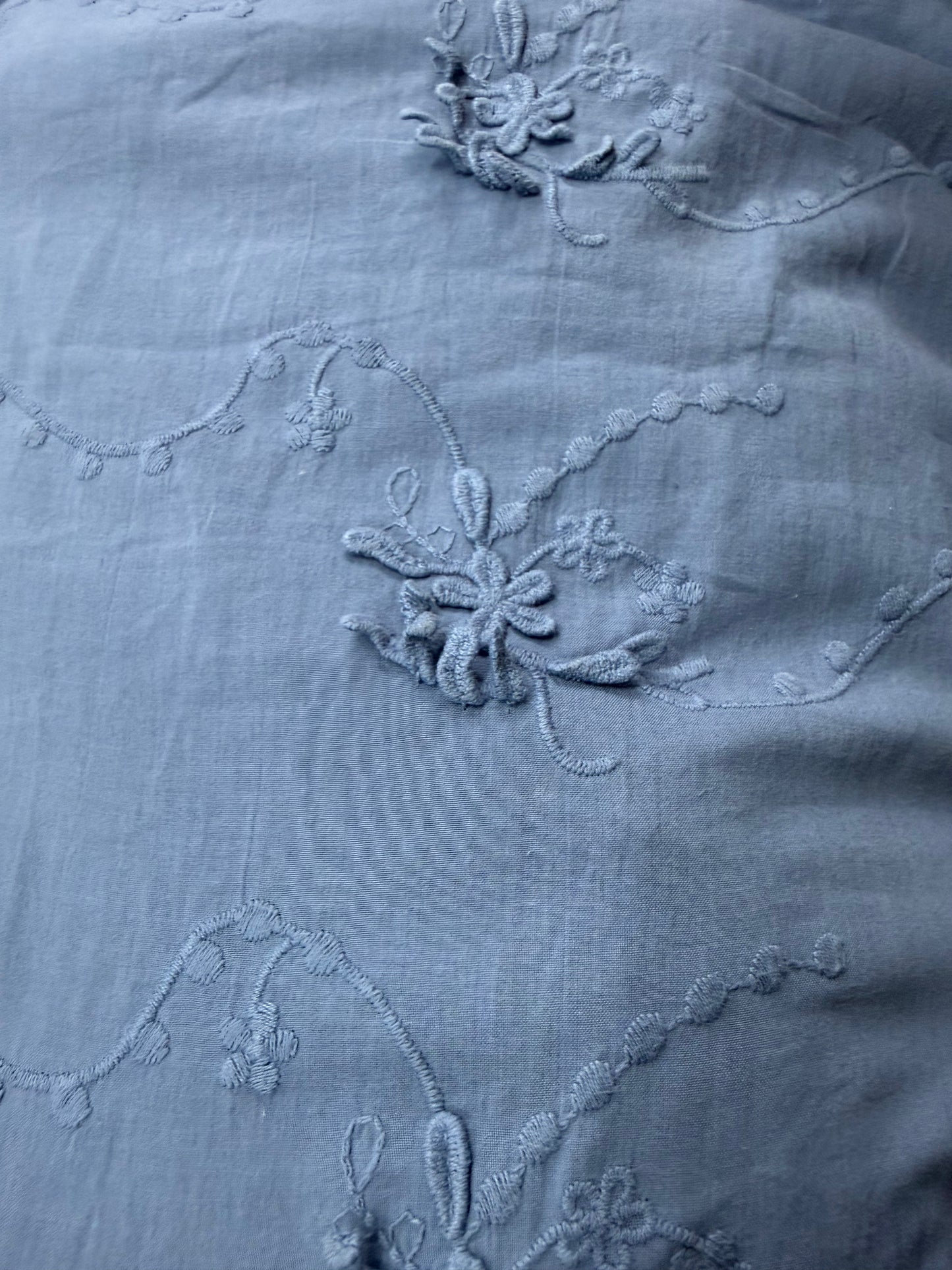 Buy Sea Blue Dyeable Cotton Applique Embroidery Design
