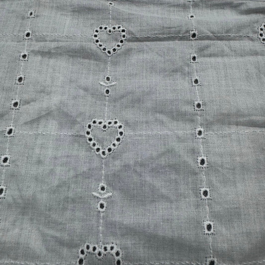 Buy White Dyeable Cotton Hakoba Heart Square Design