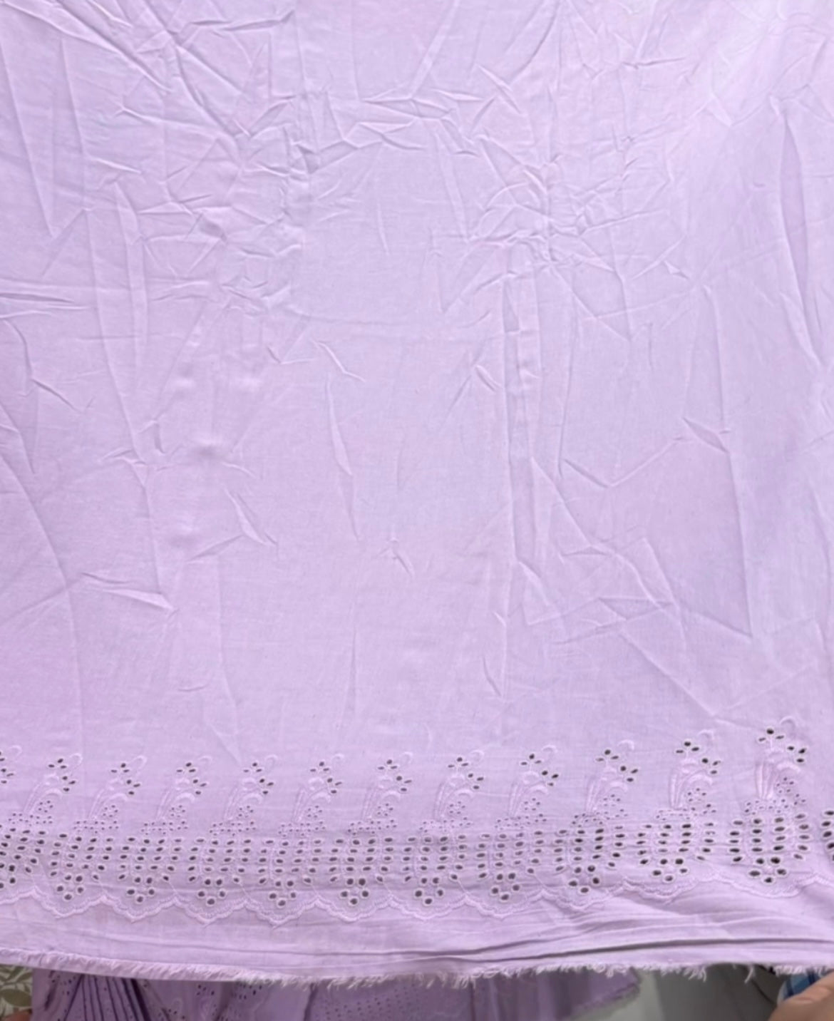 Buy Cotton Linen Hakoba Lavender Border Palazzo Cutwork Embroidery - MAF 