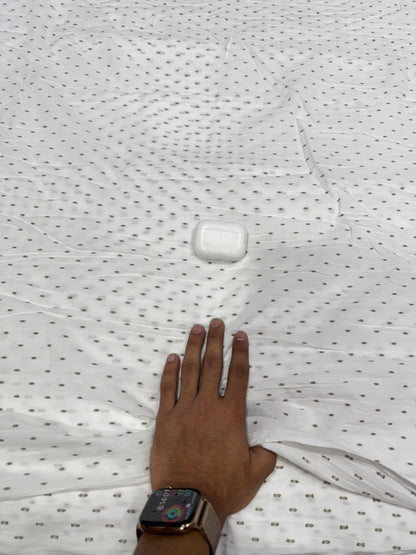 Buy Cambric White Green Buta Dot Print Fabric