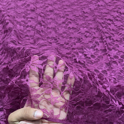 Buy Purple Leaf Mesh Embroidery Fabric - MAF 