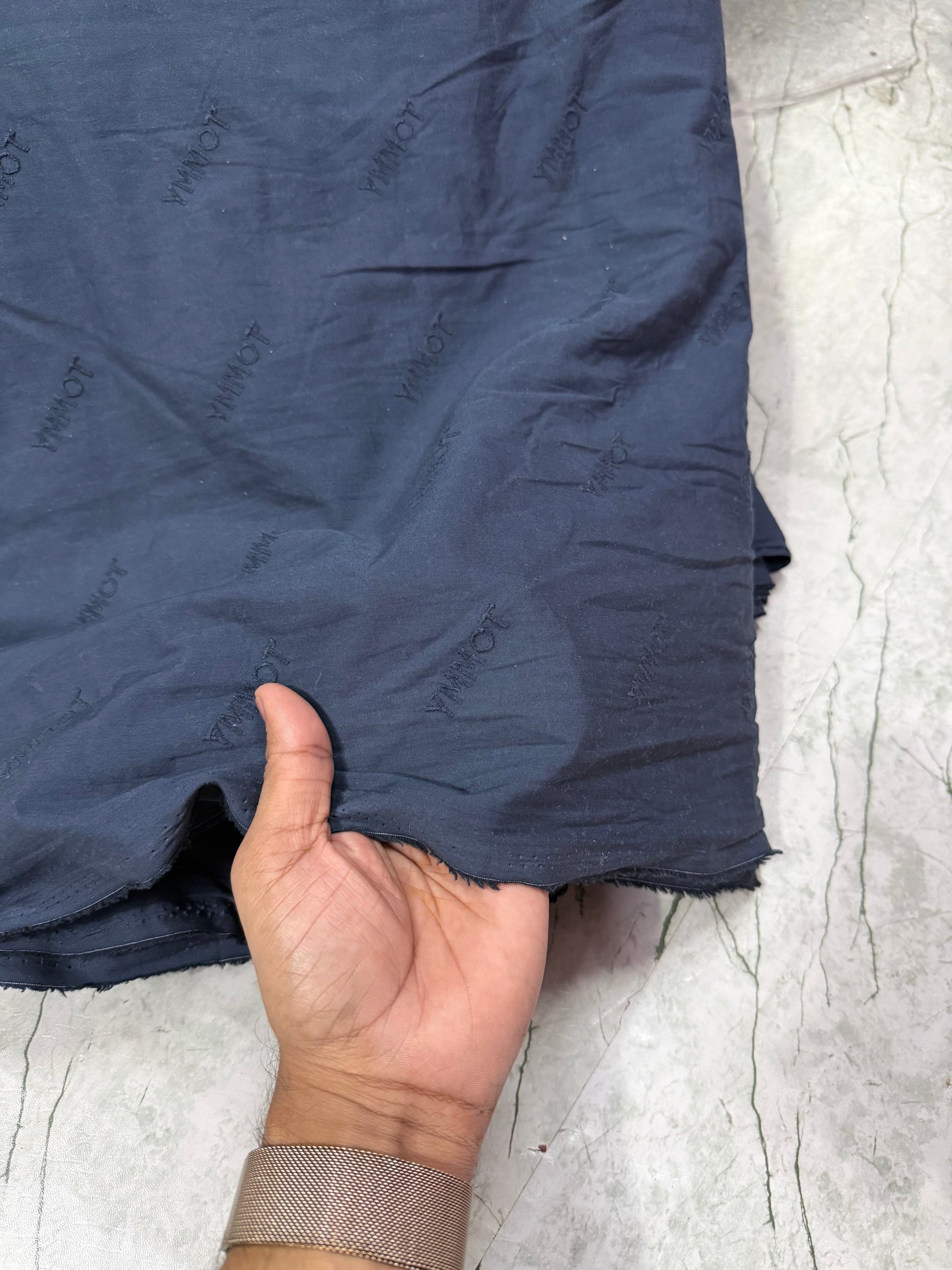 Buy Poplin Base Name Embroidered Fabric - MAF 