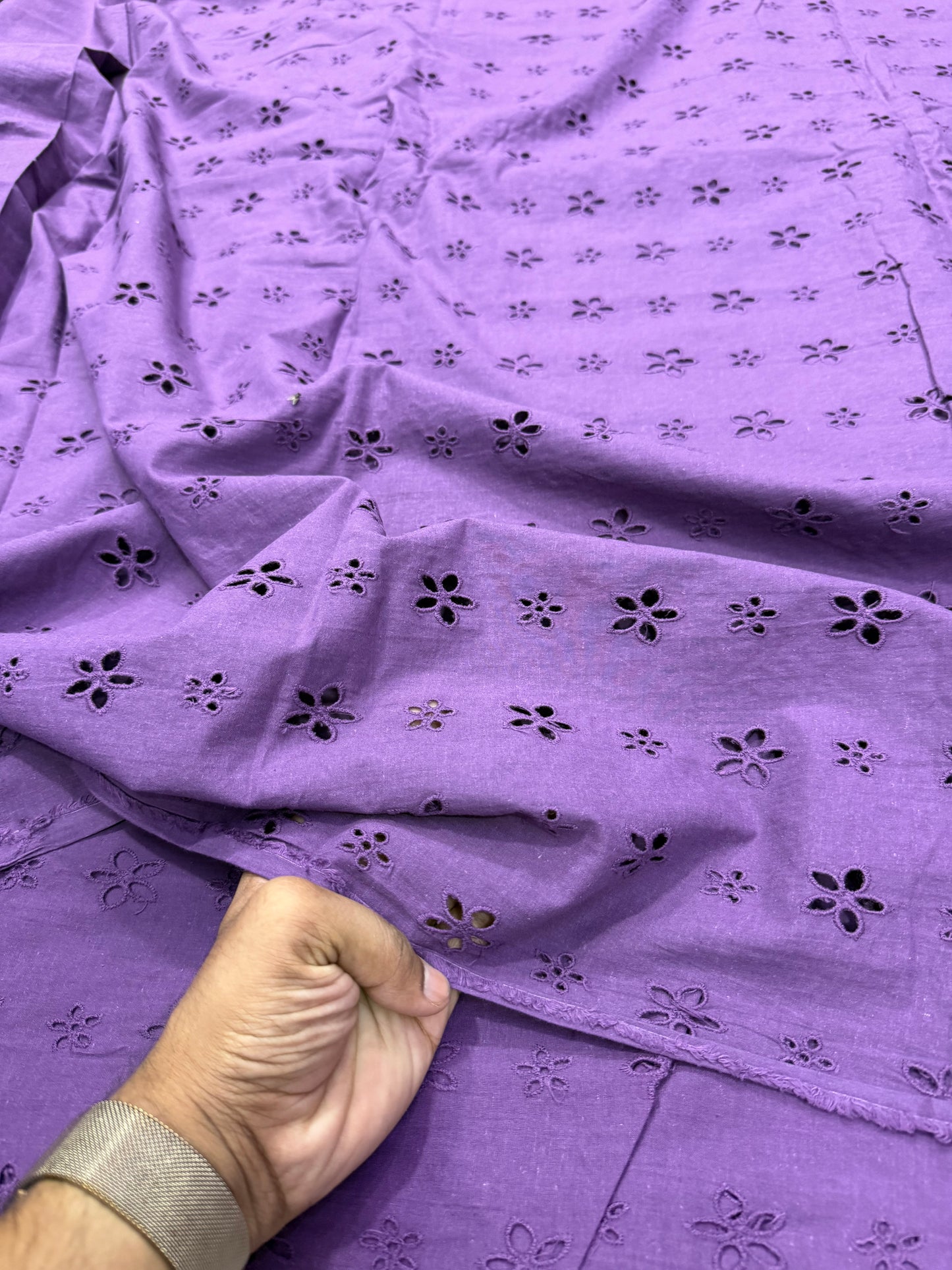 Buy Cotton Hakoba Purple 2 Size Flower Fabric