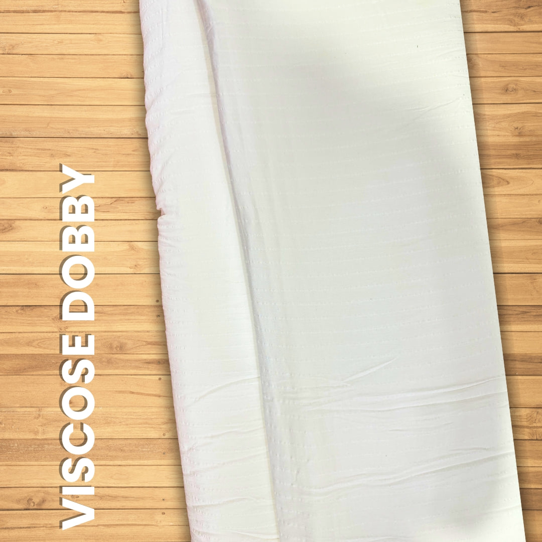Buy Viscose filament Dobby White Solid - MAF 