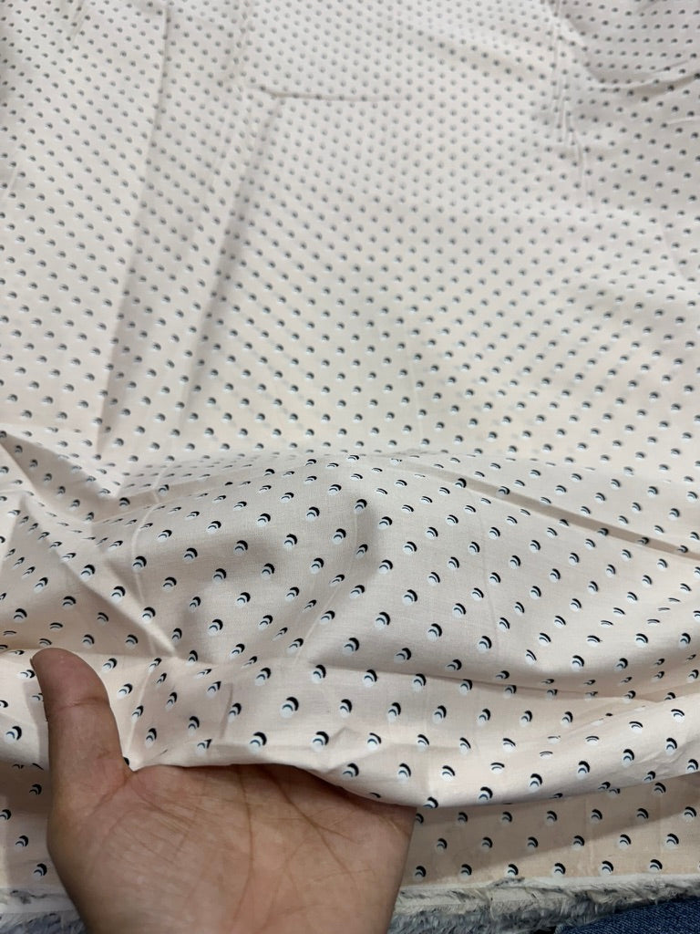 Buy Mul Cotton Pink Base Tiny Printed Fabric