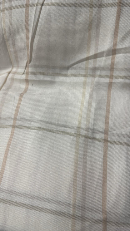 Woollen Pashmina White & Yellow Check Shirting Fabric - MAF 