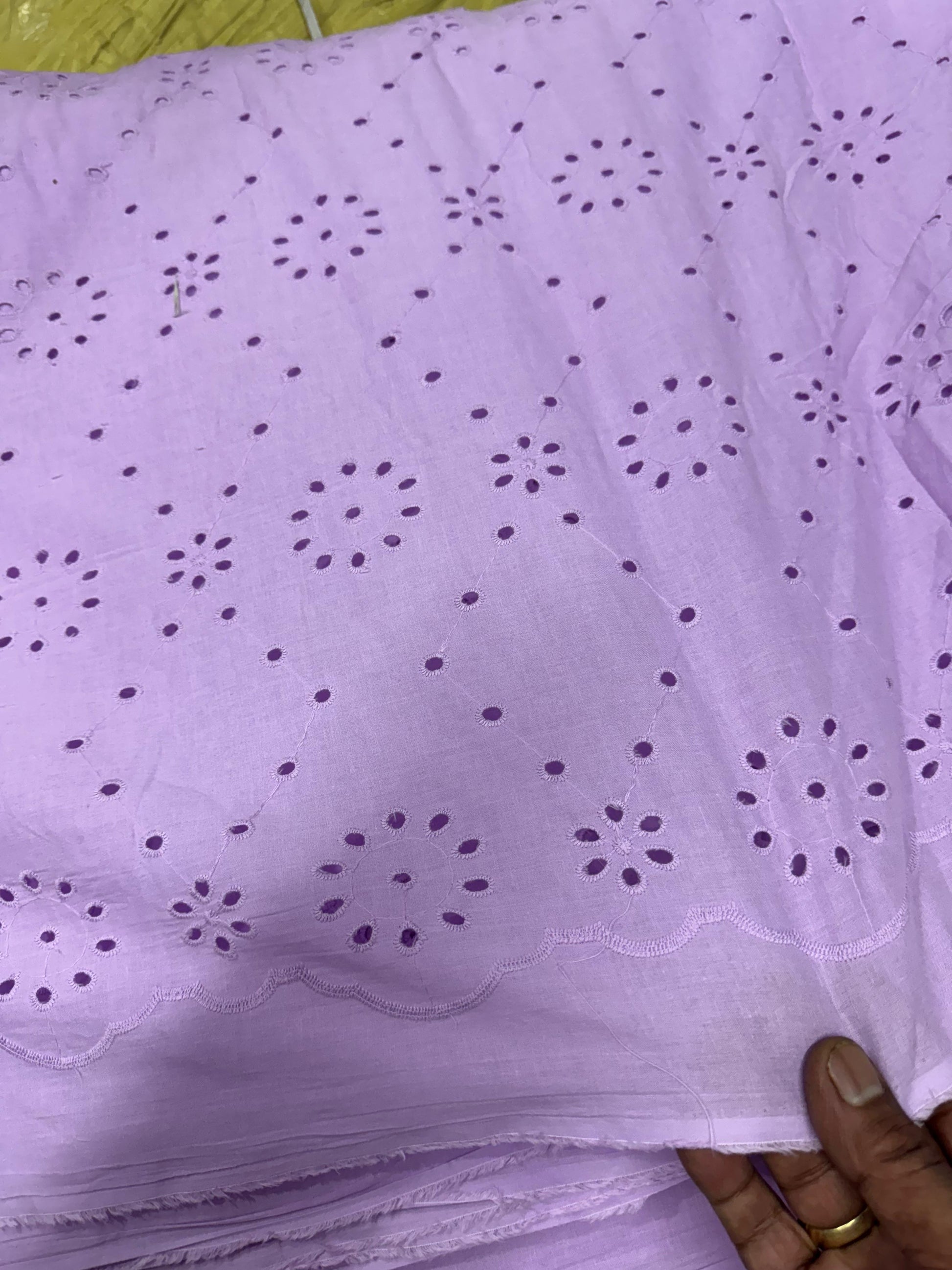 Buy Cotton Hakoba Lavender Circle Join Embroidery - MAF 