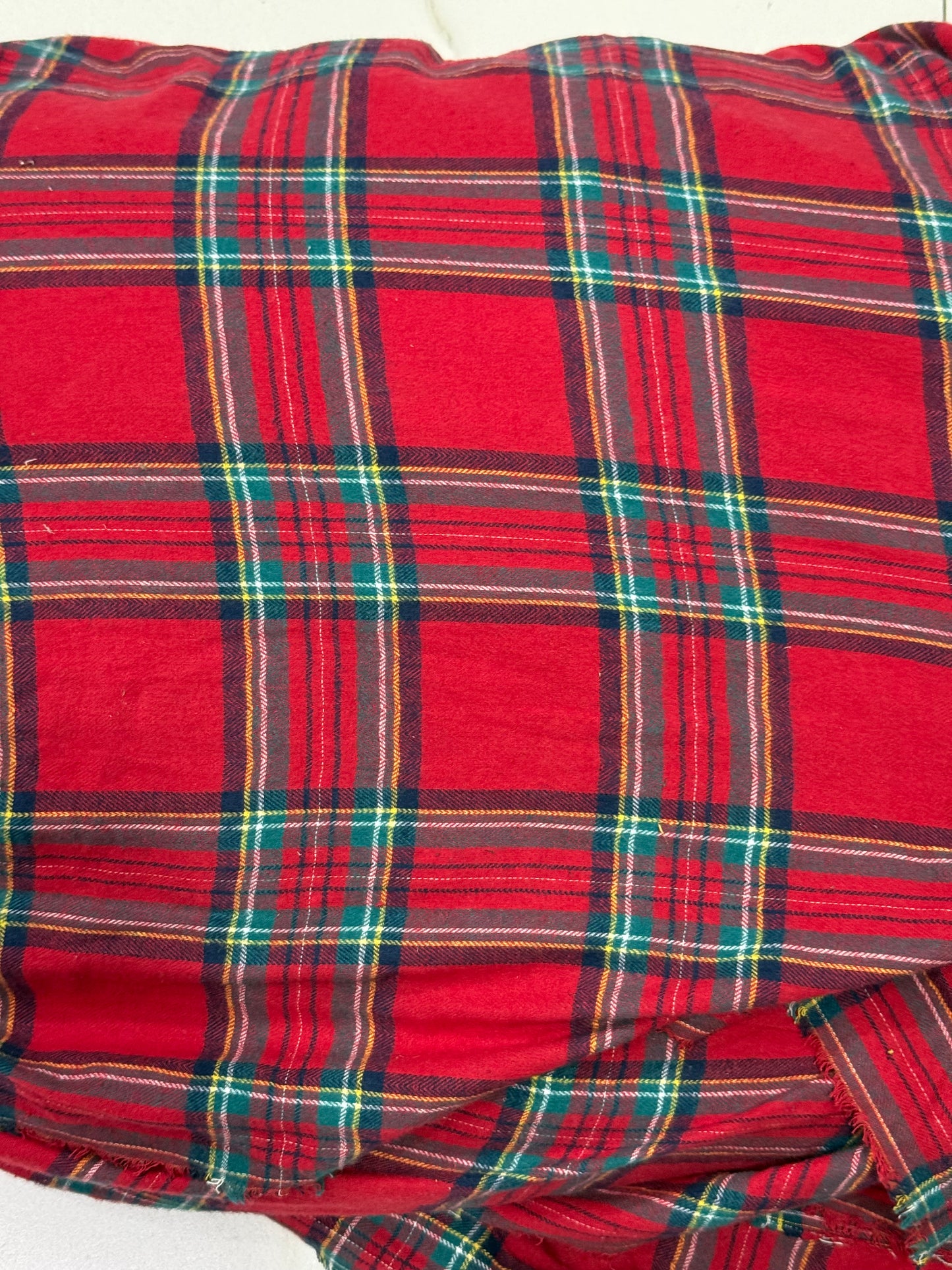 Buy Cotton Flannel Red Plaid Check Fabric