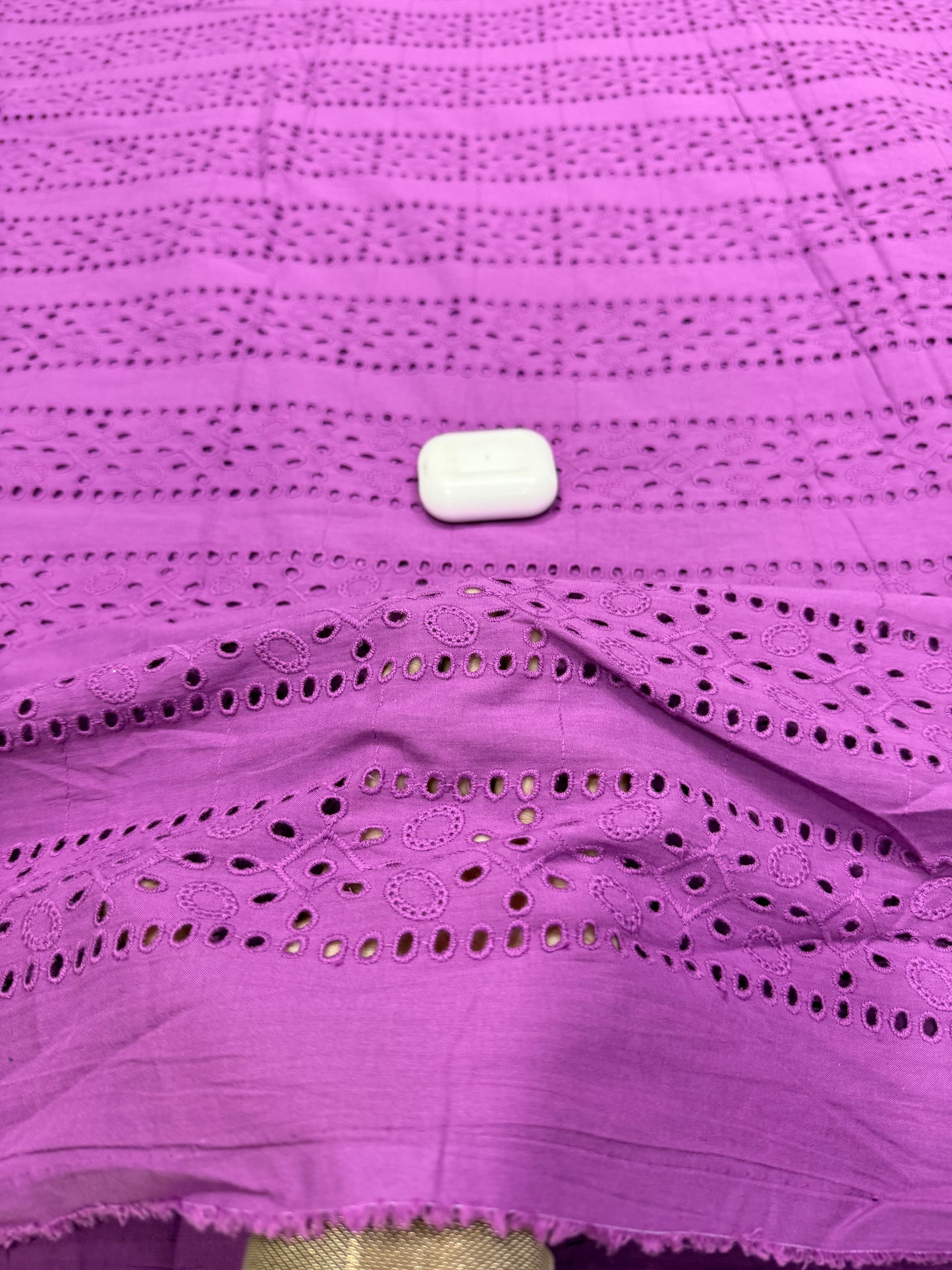 Buy Premium Cotton Cambric Schiffli Wisteria Row Fabric