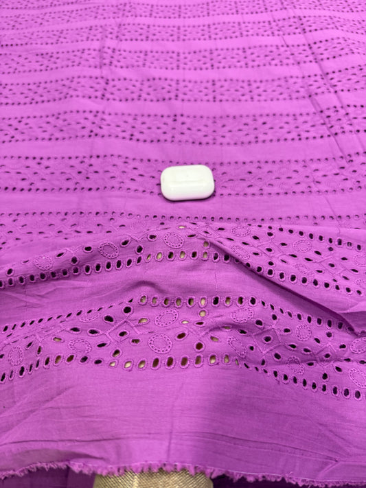 Buy Premium Cotton Cambric Schiffli Wisteria Row Fabric