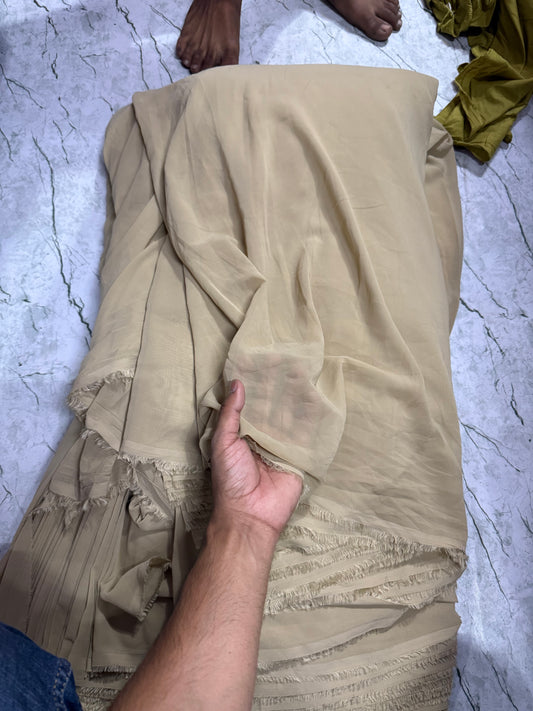 Fox Georgette Solid Pastle Nude Fabric - MAF 