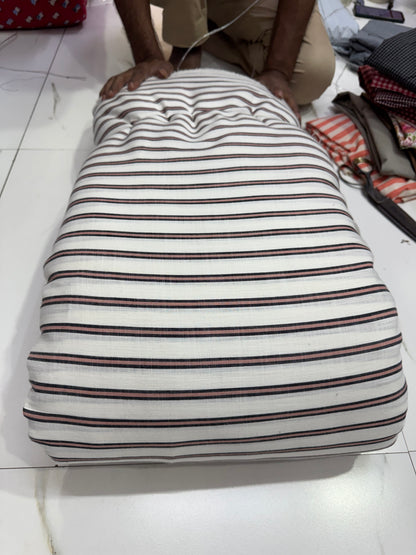 Buy Cotton Yarn Dyed Brown Black Stripe Fabric