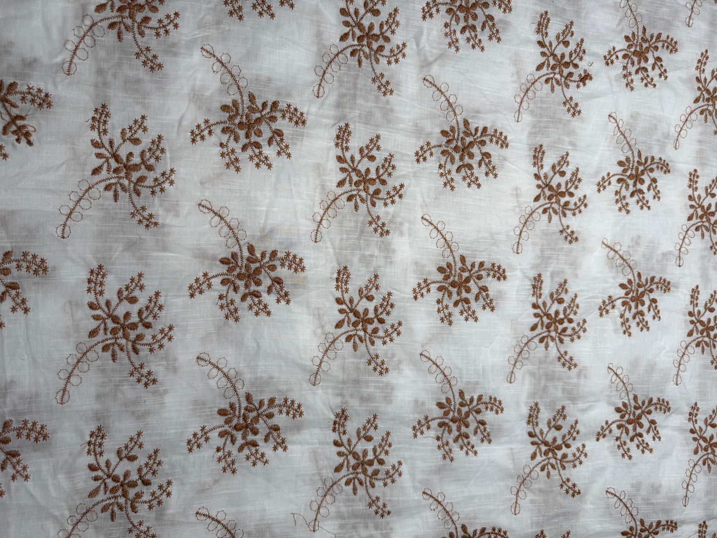 Buy Pure Cotton Cambric slub Golden Embroidery Fabric - MAF 