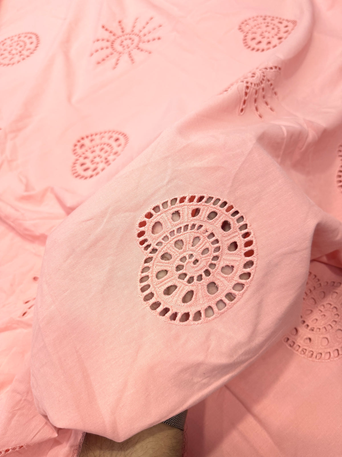 Buy Peach Cotton Hakoba Dual Beach Embroidery Design