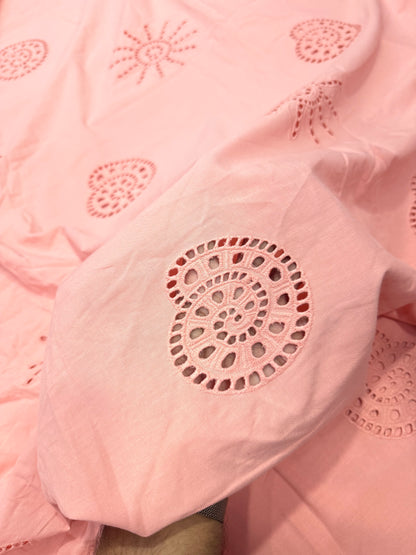 Buy Peach Cotton Hakoba Dual Beach Embroidery Design