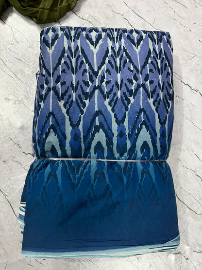 Buy Mul Cotton Ombre Ikkat Fabric - MAF 