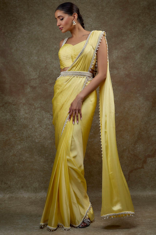 Buy Italian Silk Solid Baby Yellow - MAF 