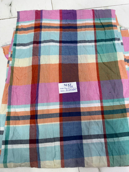 Buy Cutpiece Cotton Yarn Dyed Pink Multi Checks Shirting 1.20 Meter