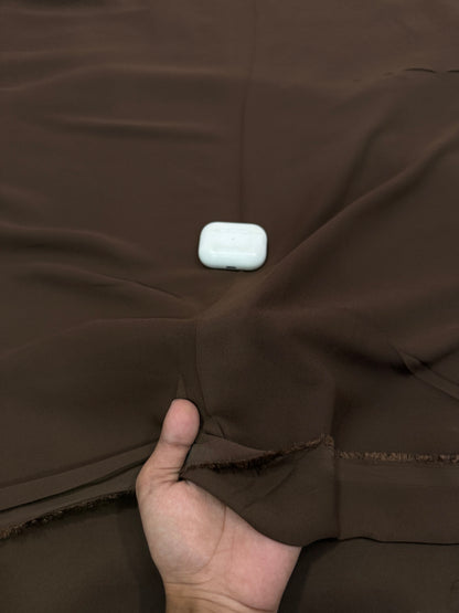 Buy Premium Georgette Solid Coffee Brown Fabric