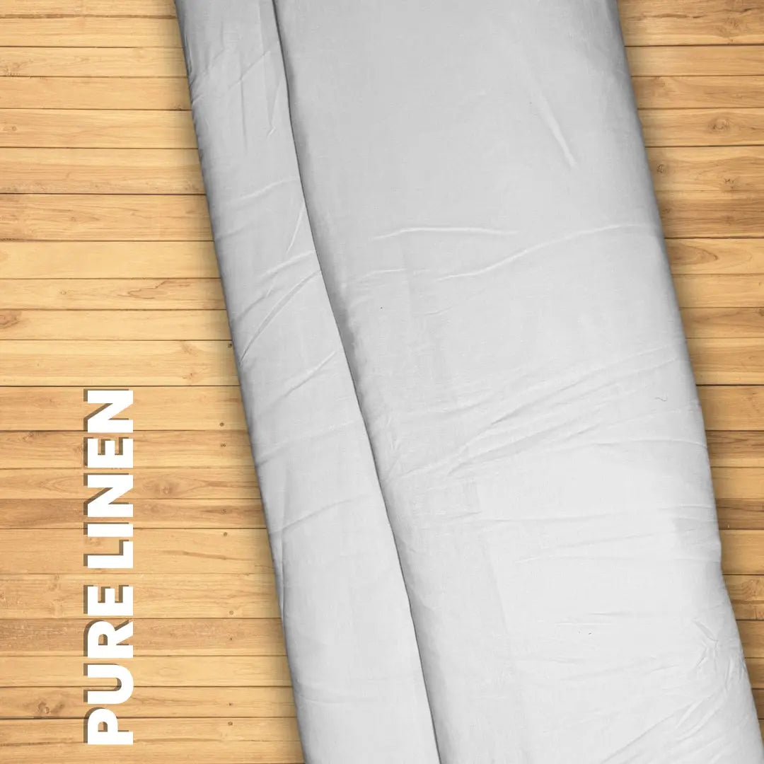 Buy Lab Certified Pure Linen Solid White Fabric - MAF 