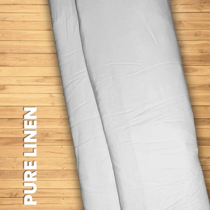 Buy Lab Certified Pure Linen Solid White Fabric - MAF 