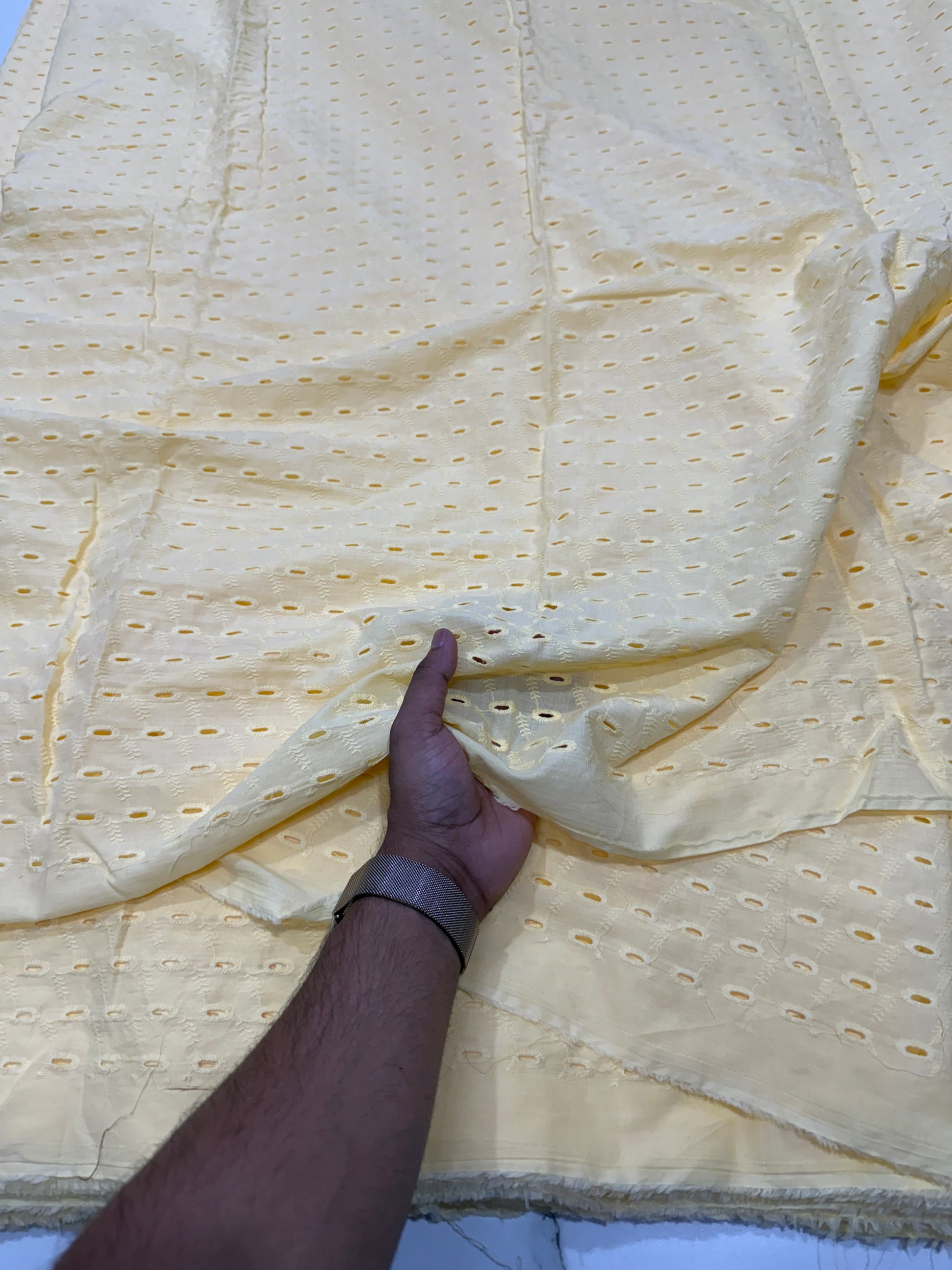 Buy Cotton Hakoba Soothing Yellow Circle Traditional - MAF 