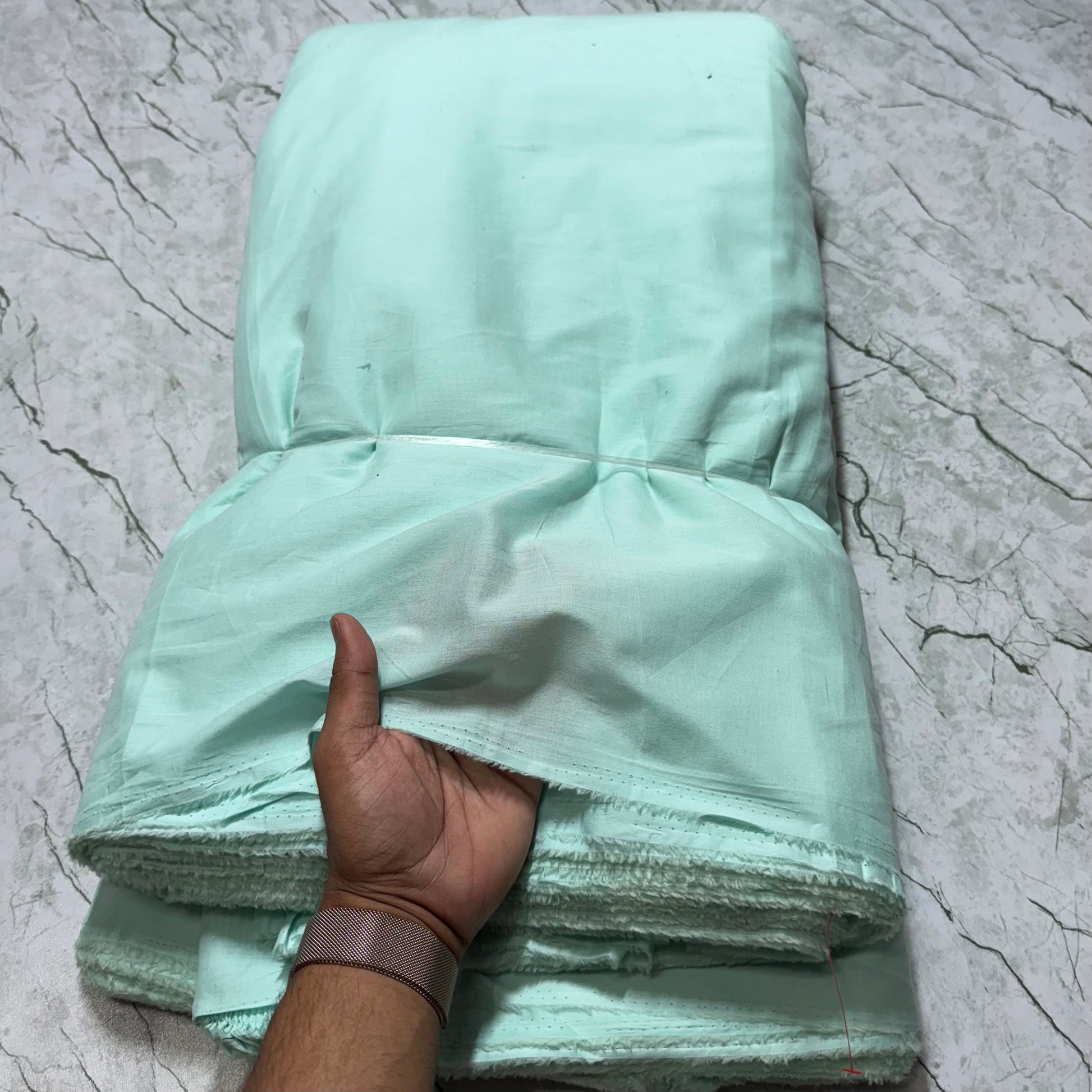 Buy Cambric Solid Mint Blue Fabric - MAF 
