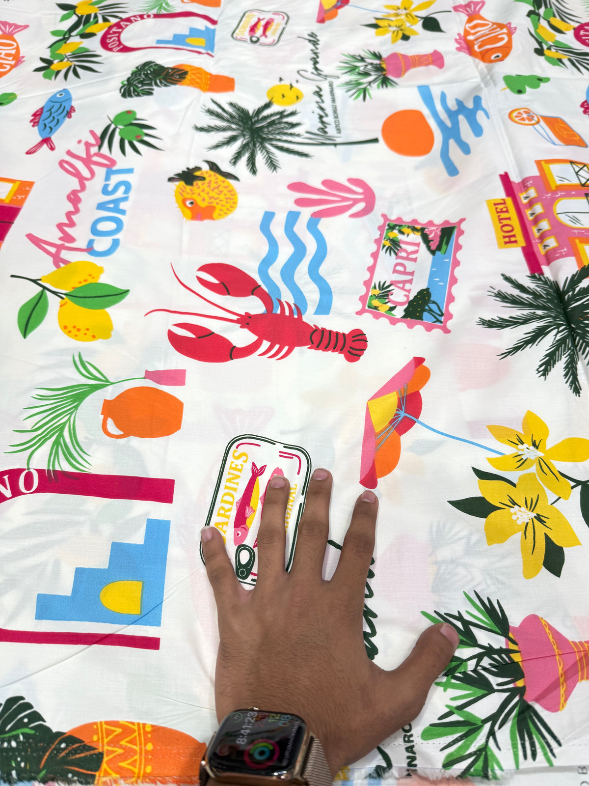 Buy Cotton Poplin Amalfi Coast Summer Print Fabric