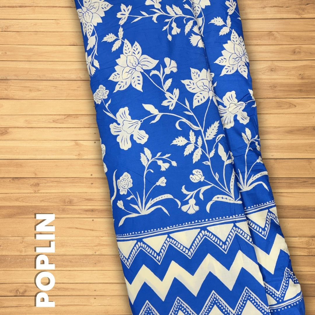 Buy Border Poplin Printed Fabric - MAF 