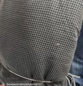 Premium Cotton Small Grey Black Check Fabric - MAF 
