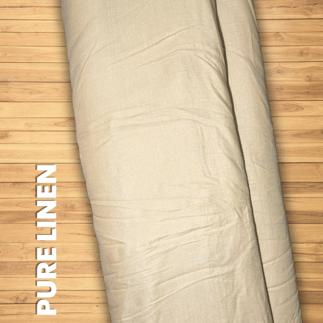 Buy Lab Certified Pure Linen Solid Khadi Colour Fabric 