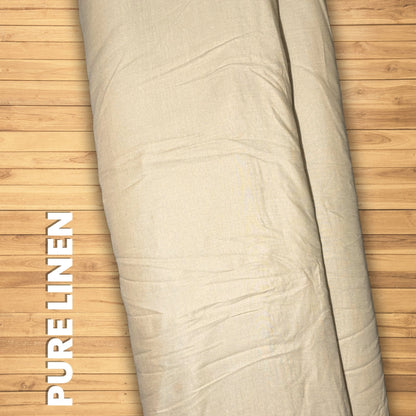 Buy Lab Certified Pure Linen Solid Khadi Colour Fabric 