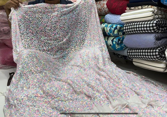 Buy Unicorn Sequin Work Mesh Base Fabric