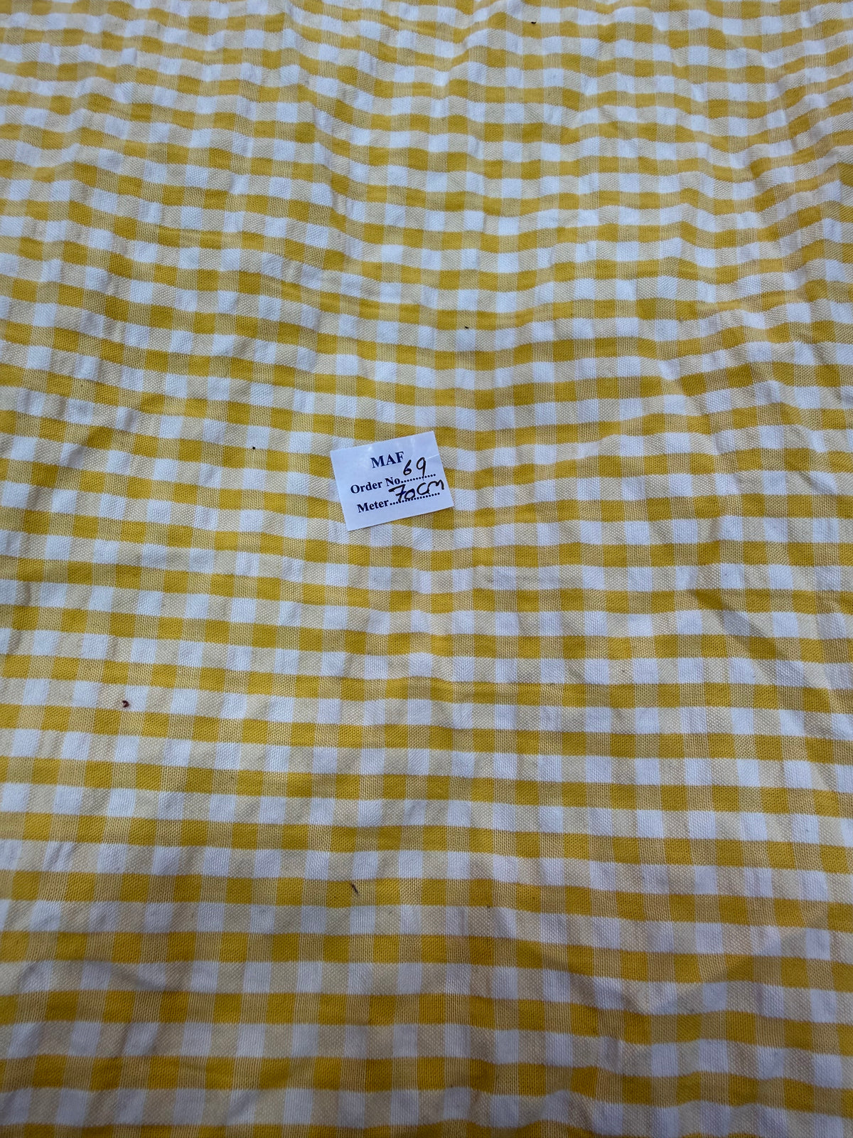 Buy Cutpiece Cotton Seersucker White Yellow Gingham Blush Checks 70 Centimeter