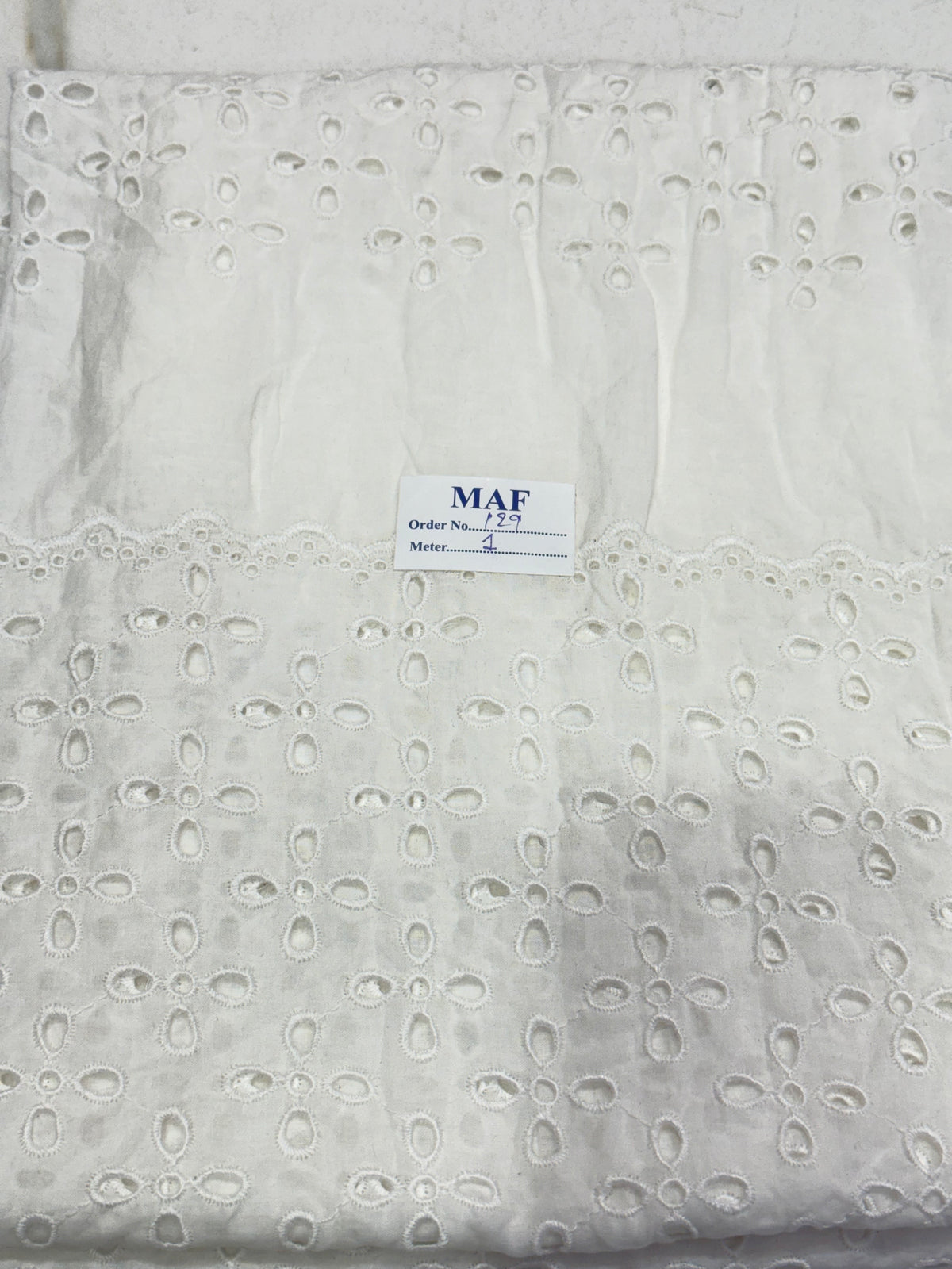 Buy Cutpiece White Hakoba With 4 Panel Cutwork 1 Meter