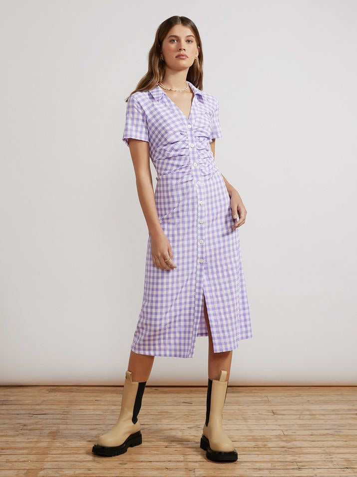 Buy Premium Seersucker Lavender Checks Fabric