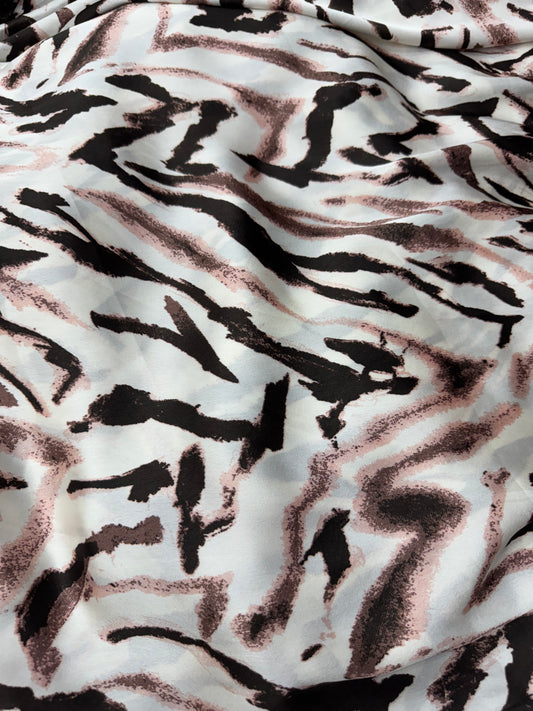 Buy Viscose Crepe Animal Nude Brown Printed Fabric