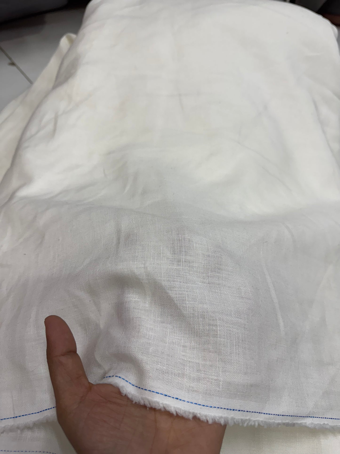 Buy Lab Certified Pure Linen Solid White Premium Fabric