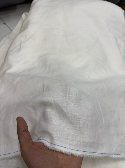 Buy Lab Certified Pure Linen Solid White Premium Fabric