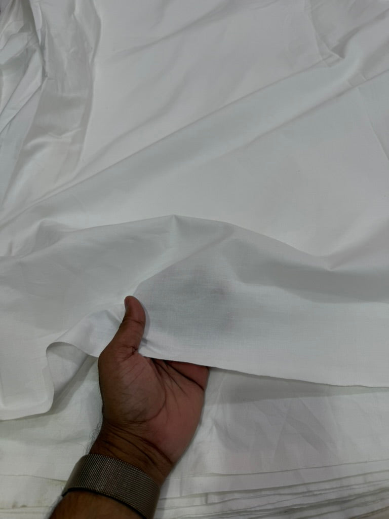 Buy Solid White Pure Cotton Poplin 110 Inch