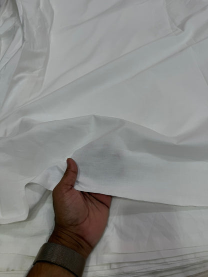 Buy Solid White Pure Cotton Poplin 110 Inch