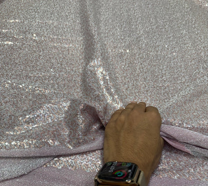 Buy Sequins Micro Mauve Pink Shimmer Fabric