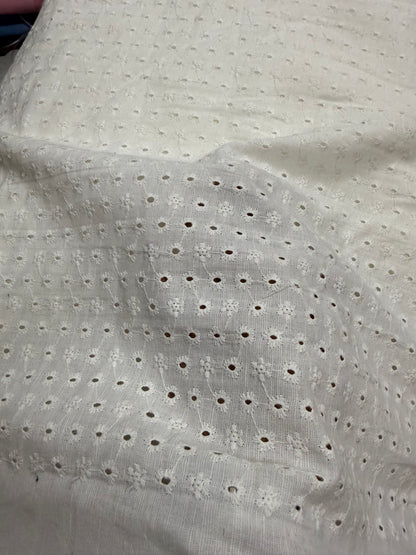 Buy Linen White Hakoba Flowery Cutwork