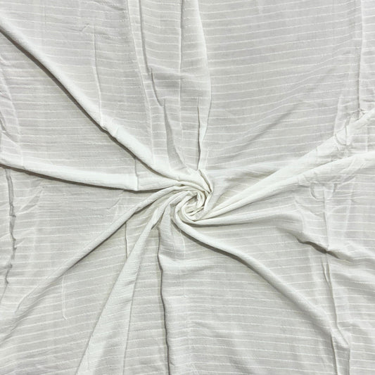 Buy Viscose filament Dobby White Solid - MAF 