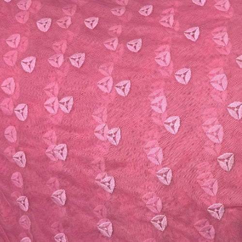 Mesh Embroidery Baby Pink Trikon Fabric - MAF 