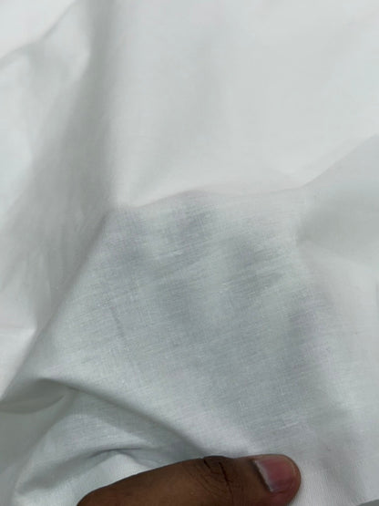 Buy Solid White Pure Cotton Poplin 110 Inch